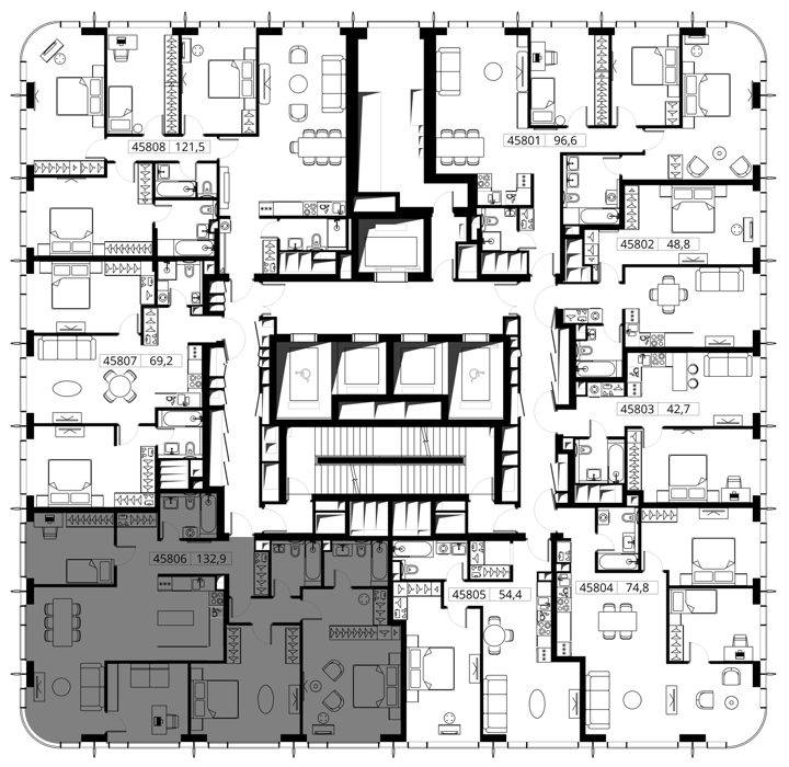3-комнатная квартира, 132,9 м² — фото 2